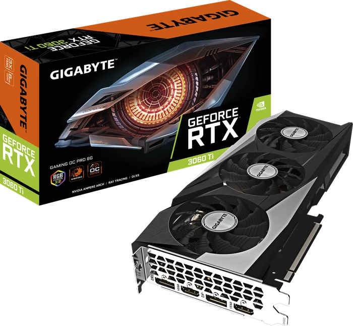 GIGABYTE GeForce RTX 3060 Ti Gaming OC Pro 8G (Rev. 2.0), 8GB GDDR6, 2x HDMI, 2x DP