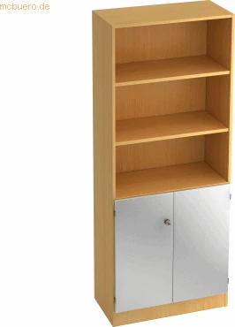 Hammerbacher Schrank 5OH V6770, Streifengriff, buche/silber, Aufbewahrungskombination