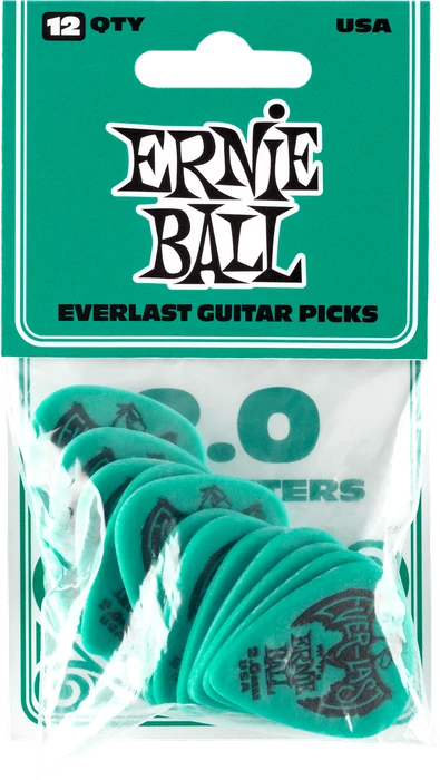 Ernie Ball Yellow Everlast Pick, 2.0mm, 12-Pack