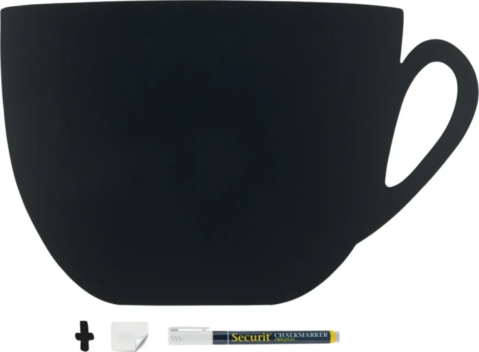 Securit Silhouette Board Becher, Kreidetafel, schwarz, 44.5x28.3cm