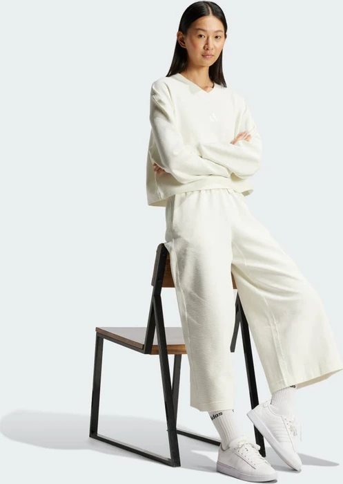 adidas ALL SZN Rib Wide Leg Trainingshose 7/8 off white (Damen)