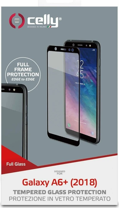 Celly Full Glass für Samsung Galaxy A6+ (2018) schwarz