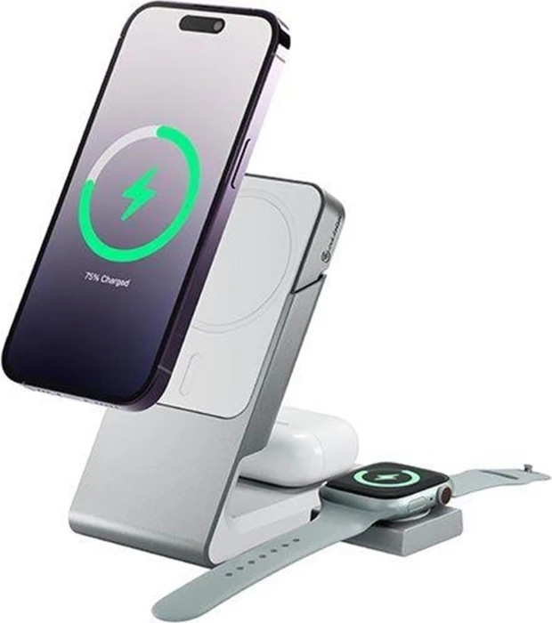 Alogic Matrix 3-in-1 Universal Magnetic Charging Dock weiß/silber