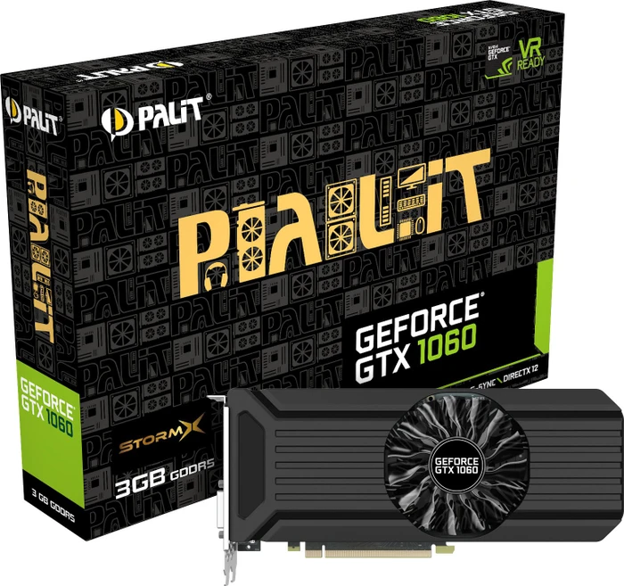 Palit GeForce GTX 1060 StormX 3G, 3GB GDDR5, DVI, HDMI, 3x DP