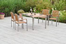 Merxx Keros Gartenmöbel-Set natur/silber, 5-tlg.