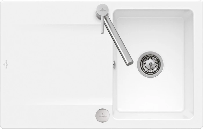 Villeroy & Boch Siluet Flat 780x490mm Einbau Becken reversibel mit Ablauffernbedienung weiß alpin