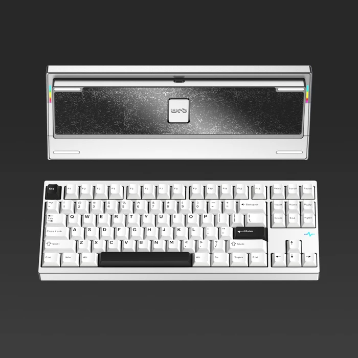 Wobkey Crush 80 Reboot Pro, Silver, LEDs RGB, Kailh Cocoa, USB/Bluetooth, US