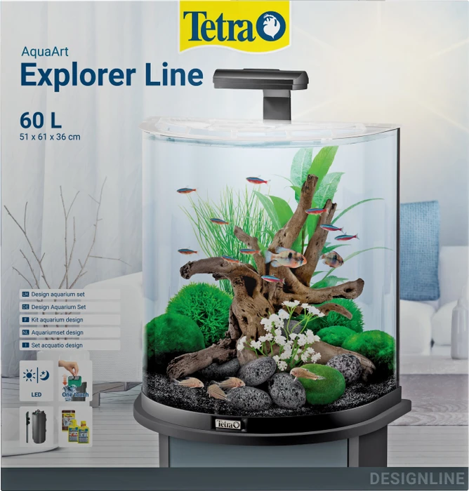 Tetra AquaArt LED Explorer Line Aquarium Komplettset 60l schwarz