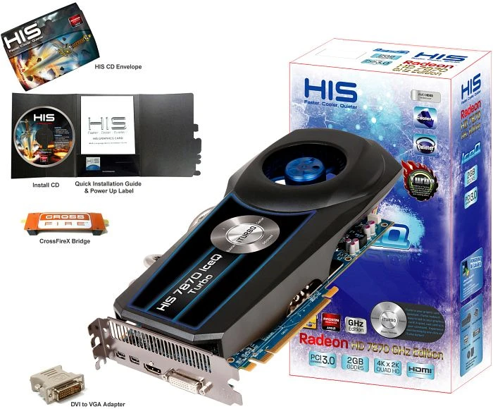 HIS Radeon HD 7870 GHz Edition IceQ Turbo, 2GB GDDR5, DVI, HDMI, 2x mDP