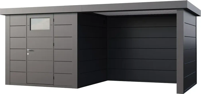 Telluria Classico 2424 Gerätehaus inkl. Anbau 2.84m rechts anthrazit