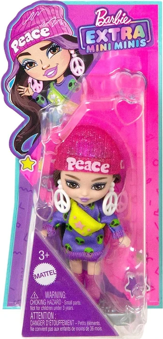 Mattel Barbie - Extra Minis Puppe mit braunen Haaren Alien Pullover Kleid