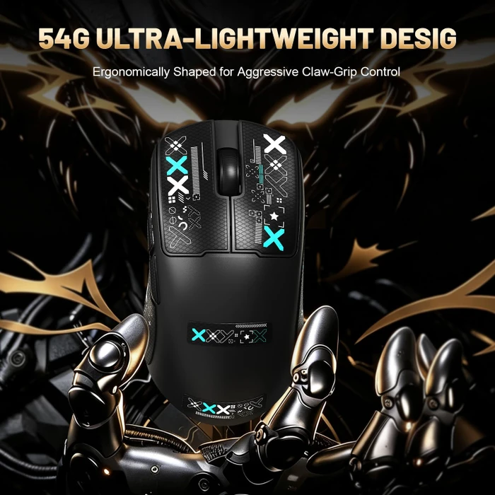 Ajazz AJ159 V2 MC Wireless Gaming Mouse mit Akku-Ladestation, inkl. Grip Tape, schwarz, USB/Bluetooth