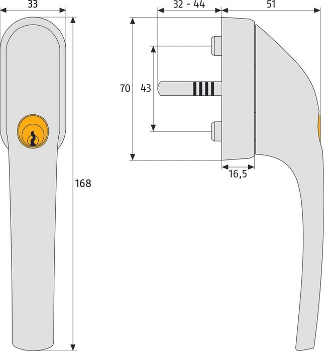 ABUS FG300 W AL0125 weiß, Fenstergriff abschließbar, 4er-Pack