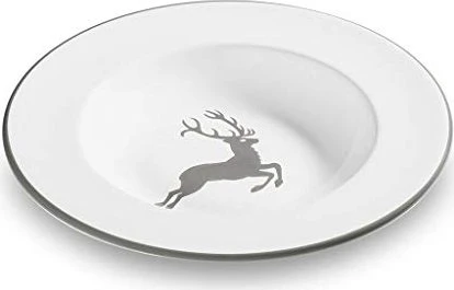 Gmundner Keramik Grauer Hirsch Suppenteller 24cm