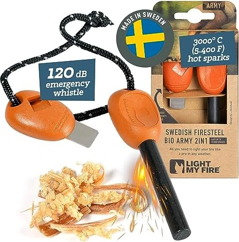Light my Fire Swedish FireSteel BIO army 2in1 Feuerstarter rustyorange
