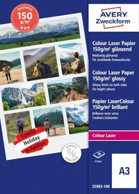 Avery-Zweckform Superior Colour Laserpapier glänzend weiß, A3, 150g/m², 100 Blatt