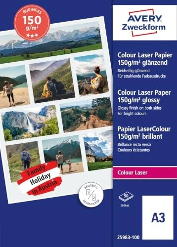 Avery-Zweckform Superior Colour Laserpapier glänzend weiß, A3, 150g/m², 100 Blatt