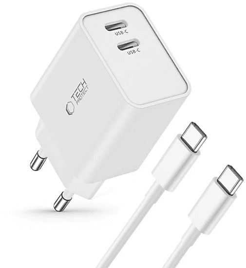 Tech-Protect C35W USB-C Wall Charger 35W + USB-C Kabel weiß