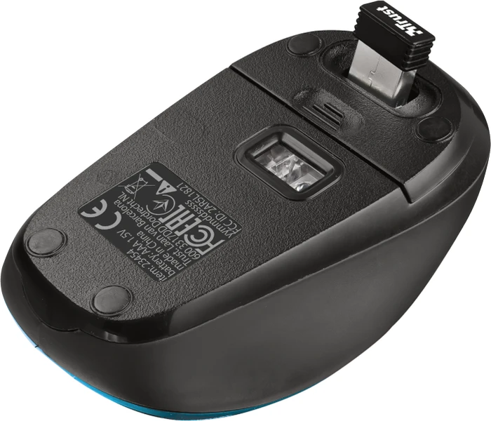 Trust Yvo Wireless Mouse Set mit Wendehülle für 15.6" Laptops, blau, USB