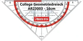 Aristo GEOCollege Geodreieck 16cm, mit Griff, transparent