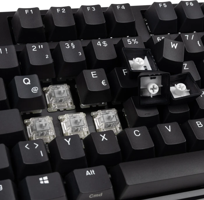 Ducky Origin Phantom Black, Retro schwarz, MX SPEED Silver, USB, DE
