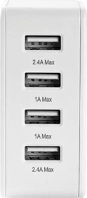 Nedis Netzladegerät 24W Schnellladefunktion 4x USB-A 2.4 A weiß
