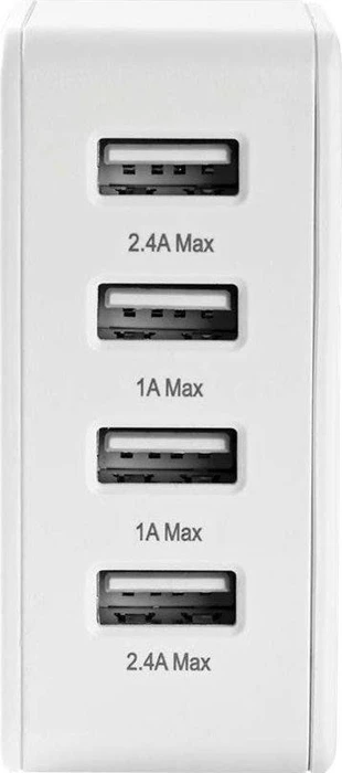 Nedis Netzladegerät 24W Schnellladefunktion 4x USB-A 2.4 A weiß