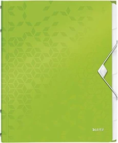 Leitz WOW Ordnungsmappe, 6 Fächer, A4, grün metallic
