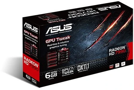 ASUS Radeon HD 7990 [Malta XT], HD7990-6GD5, 2x 3GB GDDR5, DVI, 4x mDP