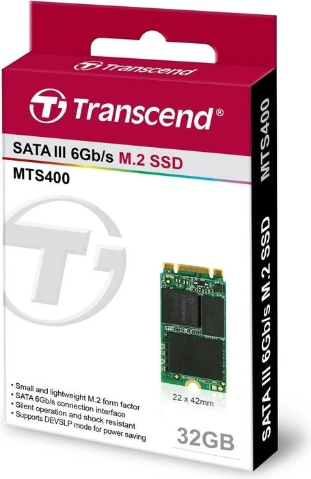 Transcend MTS400 SSD 32GB, M.2 2242 / B-M-Key / SATA 6Gb/s