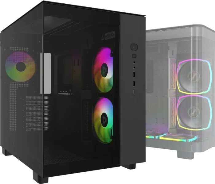 Montech King 65 Pro, schwarz, Glasfenster
