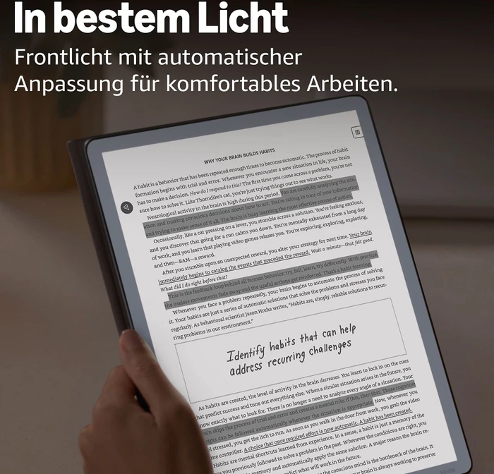 Amazon Kindle Scribe 3. Gen (2026) mit Frontlicht, Graphit, 64GB Flash, mit Premium Eingabestift