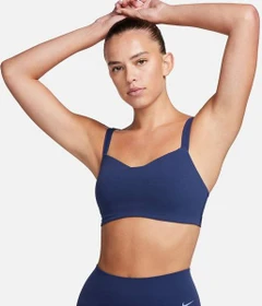 Nike Zenvy Strappy Sport-BH midnight navy/white (Damen)
