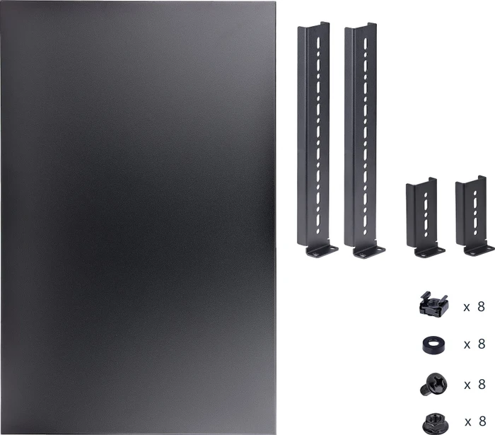 StarTech Verstellbarer Server Rack Fachboden bis 150kg, schwarz, 495mm Einbautiefe, 1HE