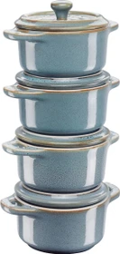 Zwilling Staub Ceramique Mini Cocotte Schmortopf 10cm antik-türkis, 4 Stück