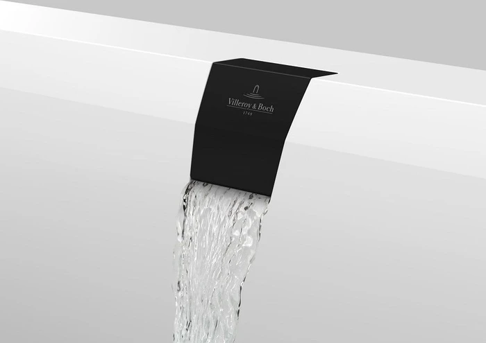 Villeroy & Boch Squaro Edge 12 Wasserzulauf integr. in Überlauf 150 x 220 x 65 mm mattschwarz