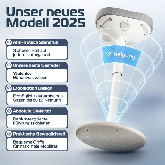 Clouvou Nexus Hocker, 470-640mm, anthrazit