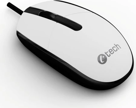 C-Tech WM-10W Wired Mouse weiß/schwarz, USB