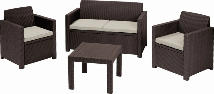 Jardin Allibert Alabama Lounge-Set braun, 4-tlg.
