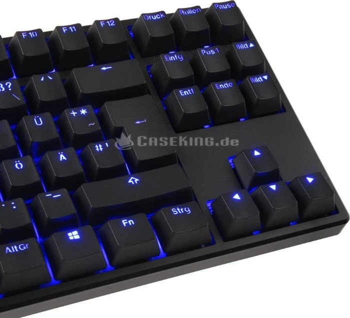 Ducky One TKL PBT schwarz, LEDs blau, MX BROWN, USB, DE