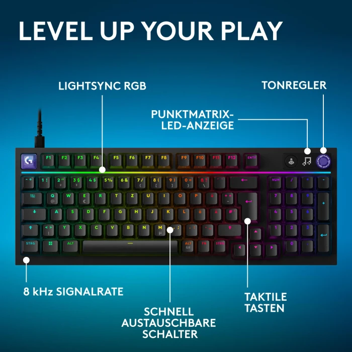 Logitech G316 X 98, schwarz, Tactile Switch, USB, DE