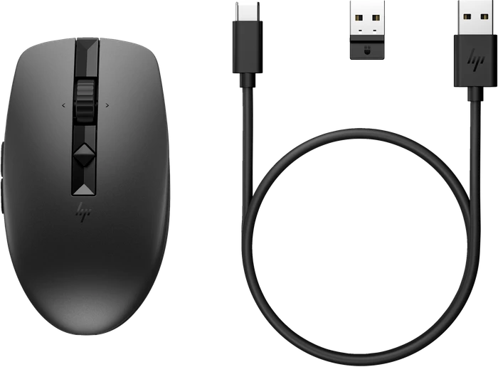 HP 715 Rechargeable Multi-Device Mouse schwarz, USB/Bluetooth