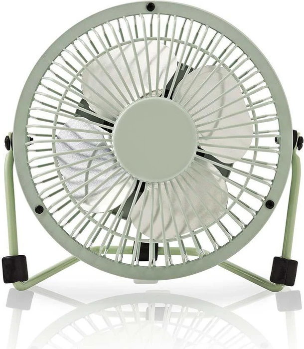 Nedis FNDK1GR10USB Mini Tischventilator aus Metall 10cm grün