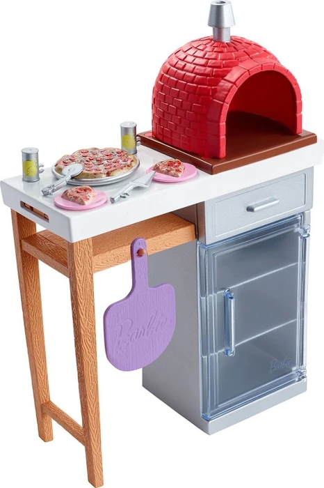 Mattel Barbie - Möbel-Spielset Outdoor mit Steinpizzaofen