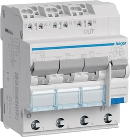 Hager Fehlerstrom-Leitungsschutzschalter 3X 1P+N 6kA B-13A 30mA Typ A QuickConnect