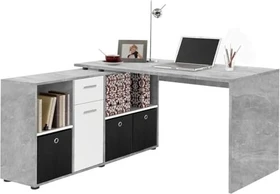 FMD Lexo Eckschreibtisch 136x139cm Beton/grau