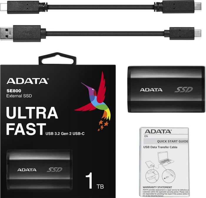 ADATA SE800, schwarz, 1TB, USB-C 3.1