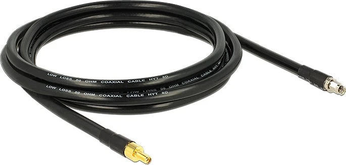 DeLOCK Antennenkabel RP-SMA Stecker/RP-SMA Buchse CFD400 LLC400, 3m, schwarz