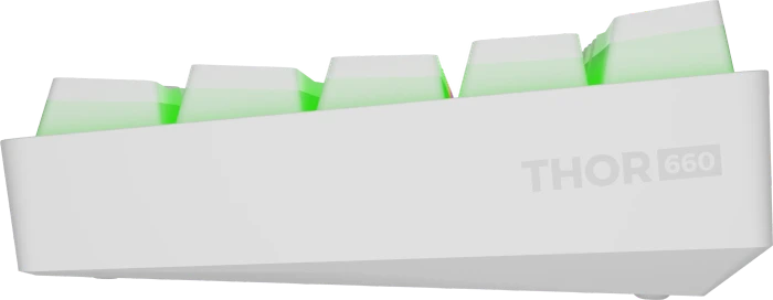 Genesis Thor 660 G2 Wireless, PBT, weiß, LEDs RGB, Gateron BROWN, USB/Bluetooth, US