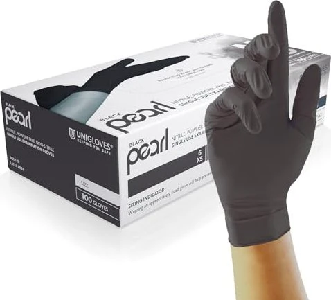 Unigloves Black Pearl Einweghandschuhe S, 100 Stück